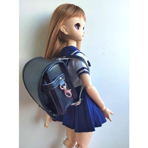 ドール用ランドセル3分4分通用制服鞄通学バッグスクールバック (黒) 【オクルミ】