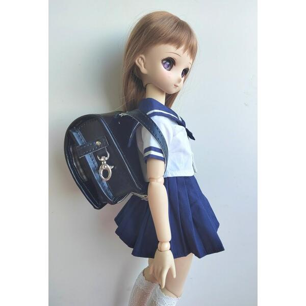 ドール用ランドセル3分4分通用制服鞄通学バッグスクールバック (黒) 【オクルミ】