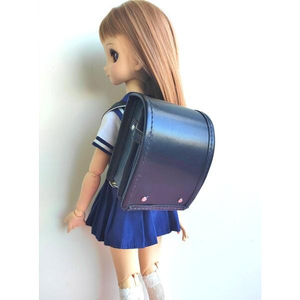 ドール用ランドセル3分4分通用制服鞄通学バッグスクールバック (黒) 【オクルミ】