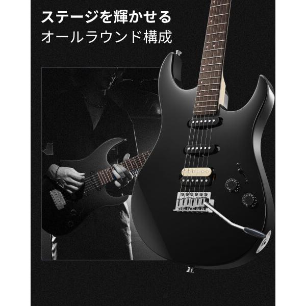 Donner エレキギター 初心者 SSHピックアップ配列 ポプラ材 専用ケース