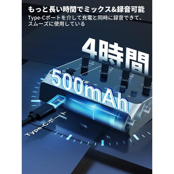 SYNCO-超小型オーディオミキサー-4チャンネル-ミニステレオミキサー-配信用オーディオインターフ 【MONITOR】