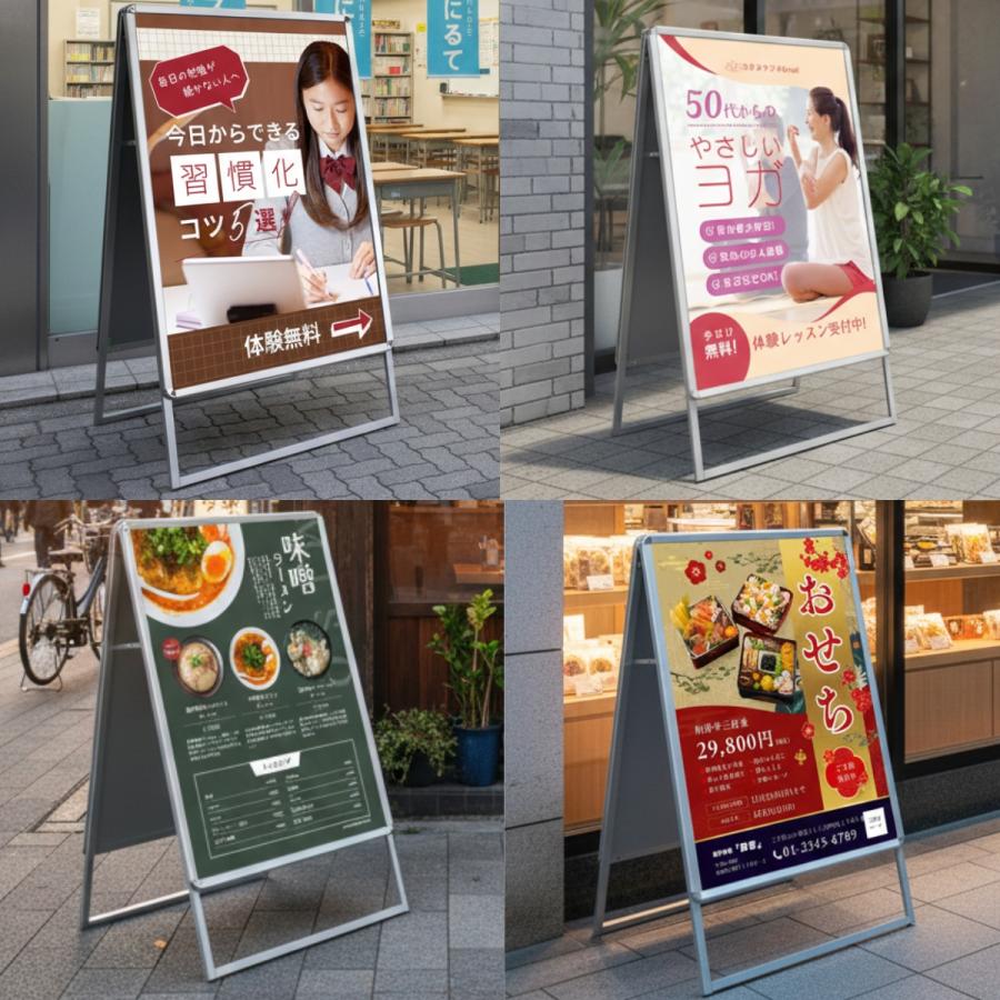 A型看板 A0 お得な重しセットあり 屋外対応 ワンタッチ グリップ式