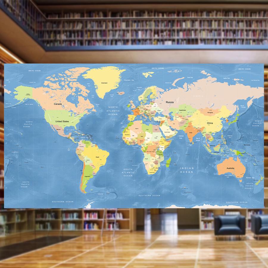 世界地図 ポスター [ミニマム] 英語 オフィス インテリア World Map