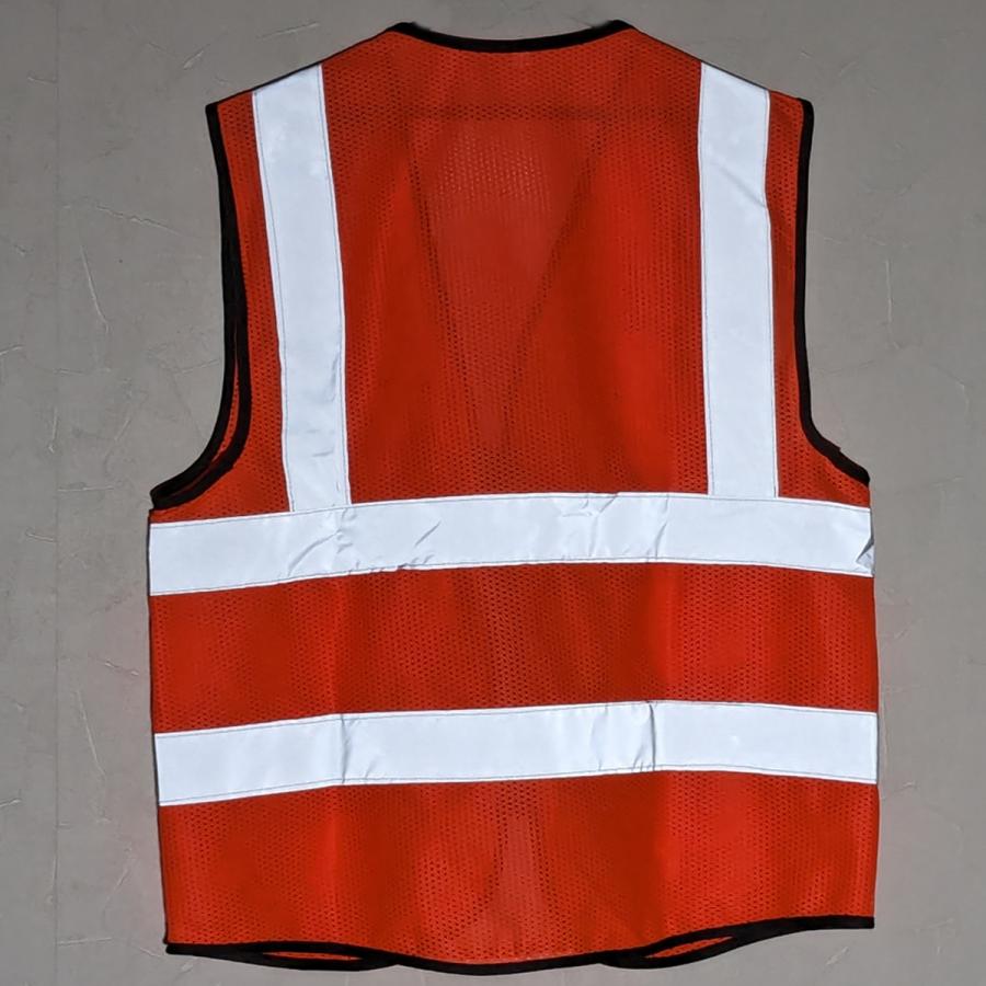 反射ベスト 軽量 メッシュ素材 フリーサイズ 蛍光 交通安全 パトロール