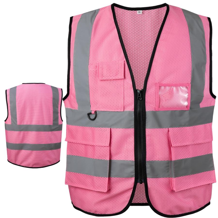 反射ベスト 軽量 メッシュ素材 フリーサイズ 蛍光 交通安全 パトロール