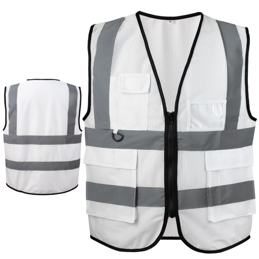 反射ベスト 軽量 メッシュ素材 フリーサイズ 蛍光 交通安全 パトロール