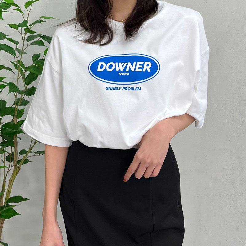 MODISH GAZE モディッシュガゼ  DOWNER オーバルロゴ ビッグシルエットTシャツ｜radchamp｜09