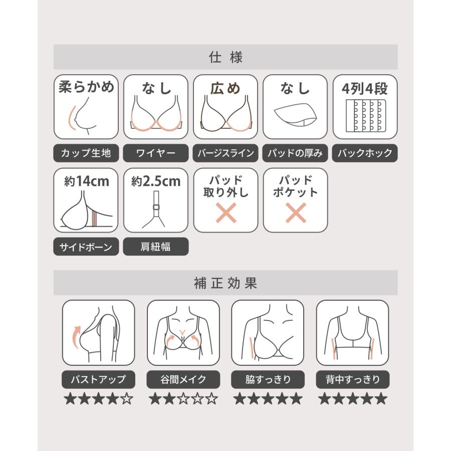 【半額】ブラジャー ノンワイヤーブラ ナイトブラ 昼夜兼用 胸を小さく見せるブラ クラッシィワイヤレスブラ ボタニカルレース ラディアンヌ |  | 29