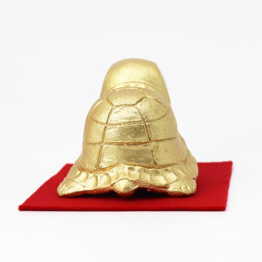 信楽焼きの陶器製の置物「金運・長寿・幸運☆亀」 伝統工芸品 しがらき