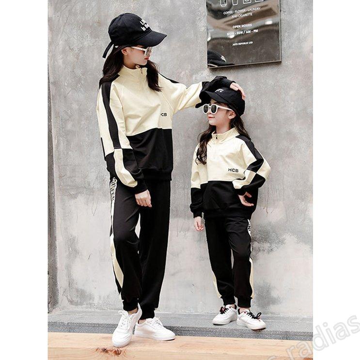 ジャージ 上下セット スウェットレディース 2点セットアップ トレーニングウェア 女の子 スポーツウェア 学生 キッズ 親子 春秋