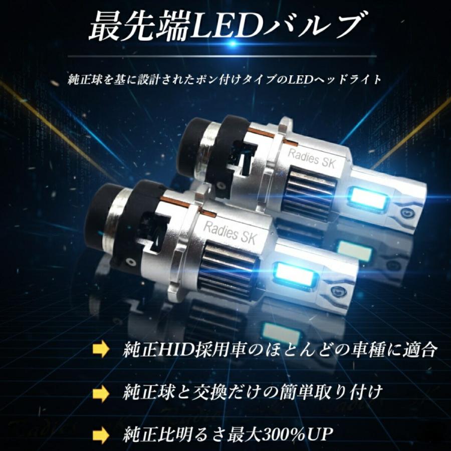 Radies SK エスティマ 50系 LED ヘッドライト D4S D4R 爆光 完全 ポン