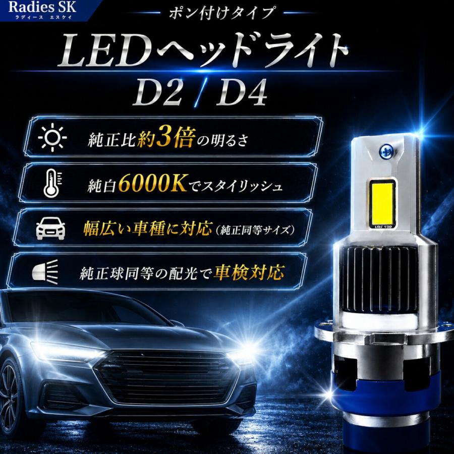 エスティマ 50系 LED ヘッドライト D4S D4R 爆光 完全 ポン付け LED化