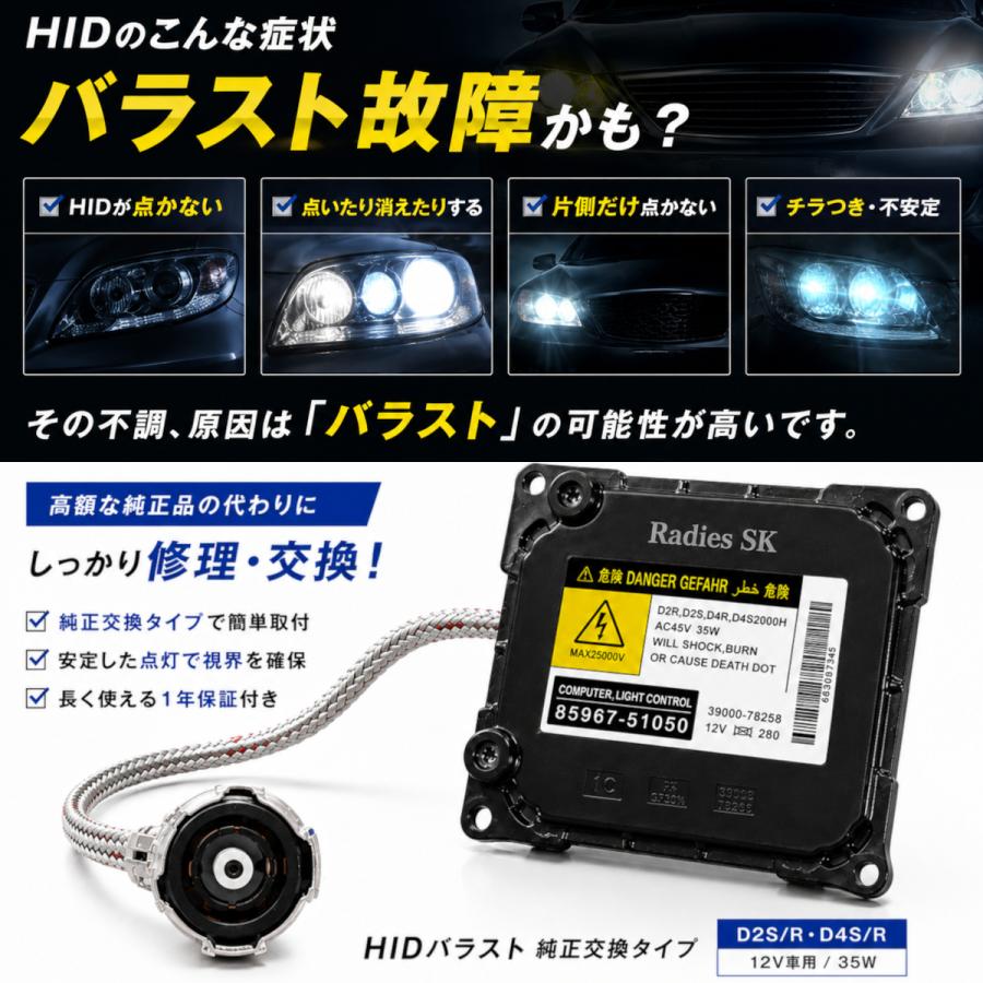 Radies SK D2 D4 D1 HID バラスト 純正交換 D2S D2R D4S D4R D1S D1R