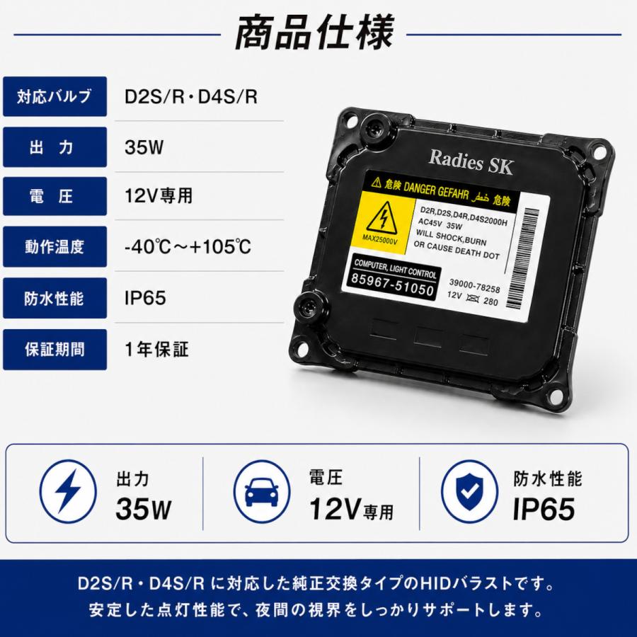 Radies SK D2 D4 D1 HID バラスト 純正交換 D2S D2R D4S D4R D1S D1R