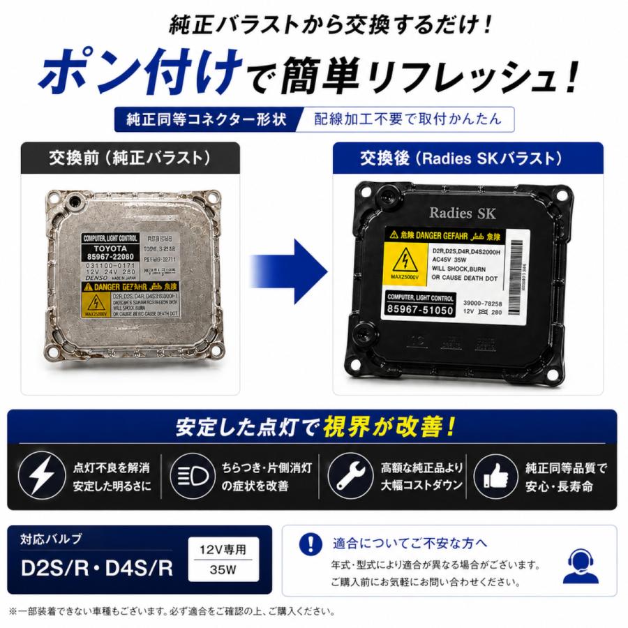 Radies SK D2 D4 D1 HID バラスト 純正交換 D2S D2R D4S D4R D1S D1R