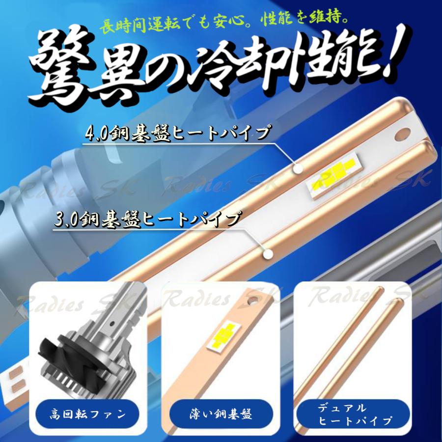 Radies SK LED ヘッドライト D2S D4S H4 爆光 D2R D4R HID 38000lm