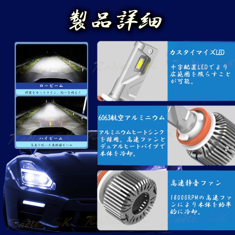 Radies SK LED ヘッドライト D2S D4S H4 爆光 D2R D4R HID 38000lm