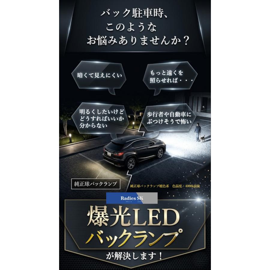 Radies SK LED バックランプ T16 T20 S25 爆光 T10 ホワイト 12V 24V