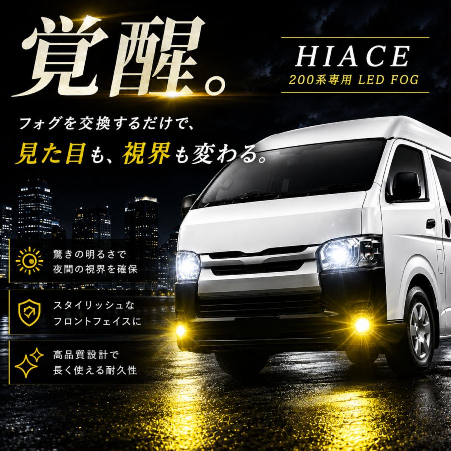 Radies SK 200系 ハイエース LED フォグランプ 4型 5型 6型用 2色