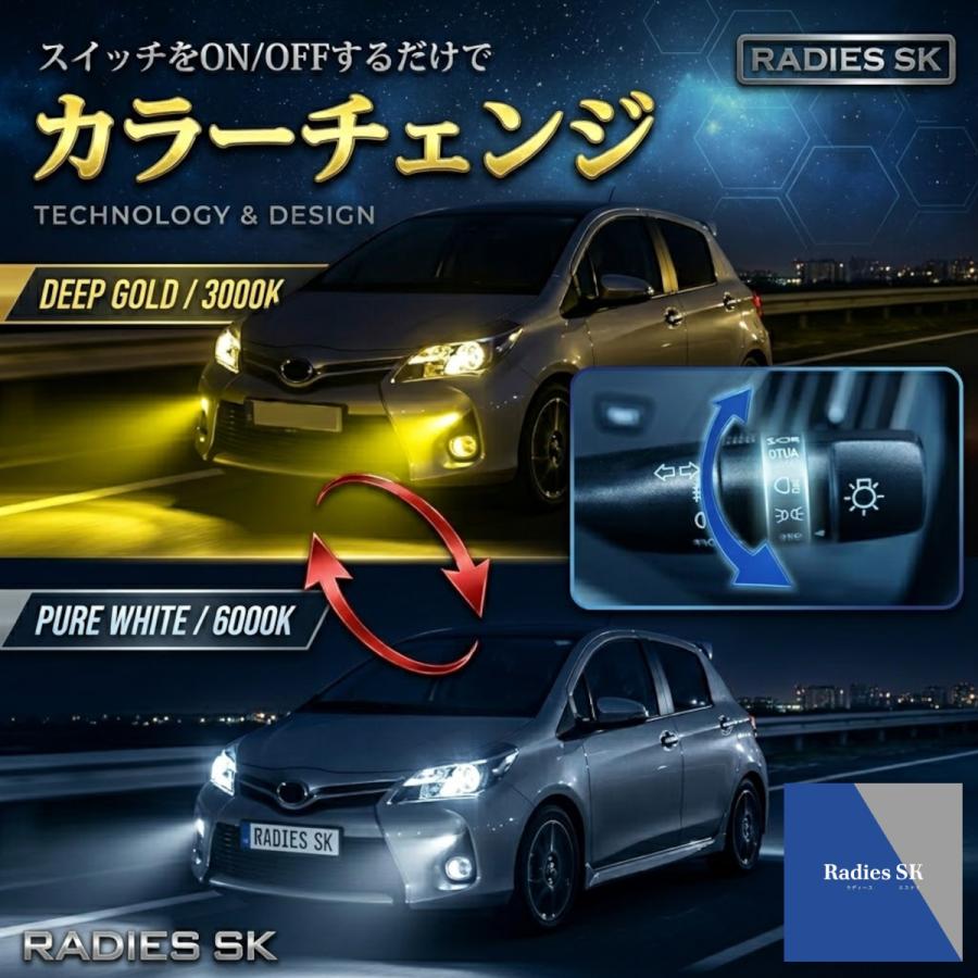 Radies SK L1B LED 2色切り替え トヨタ 純正 フォグランプ 交換用 LED