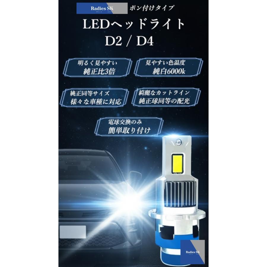 Radies SK モデルチェンジ デリカ D5 CV5W D2S D2R LED ヘッドライト