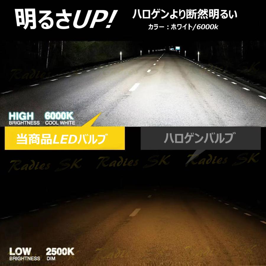 エブリイ DA17V DA64系 エブリィワゴン DA17W DA64系 LEDヘッドライト T10 2個付 1年保証 16000lm H4 バルブ 12V｜radies-sk｜07