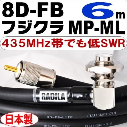 フジクラ 8DFB MP-ML (6m) 低SWR仕様・実測データ付｜モービル 同軸ケーブル｜低損失 8D-FB 8dfb 8d-fb MP-ML MLJ MJL｜アマチュア無線