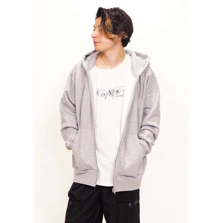 スティッチ プリント グレー パーカー XL CORNER PRINTING | CROSS STITCH クロススティッチ 15.6 oz