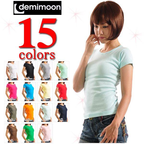 Tシャツ 無地 カットソー 半袖 レディース デミムーン demimoon