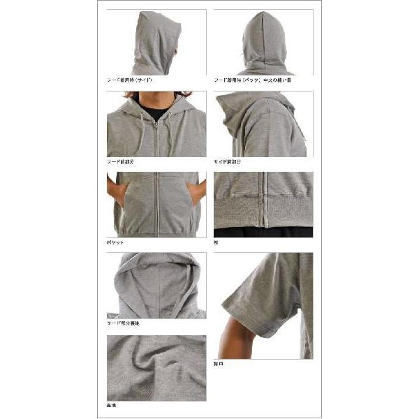 パーカー 無地 パーカ 大きいサイズ 厚め 6.5オンス クロス 半袖