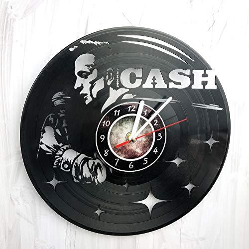 Johnny Cash 歌手壁掛け時計 女性 ビニールレコード製 ビニールレコード製 ハンドメイド ユニークなデザイン