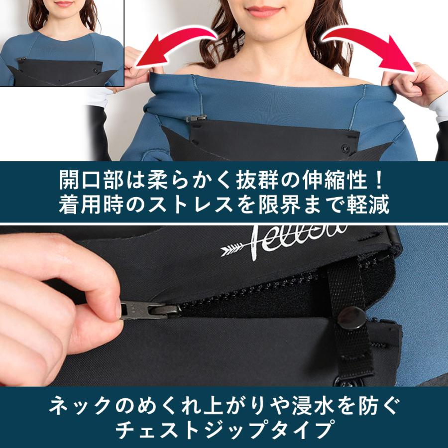 FELLOW セミドライ ウェットスーツ レディース 5×3mm チェストジップ