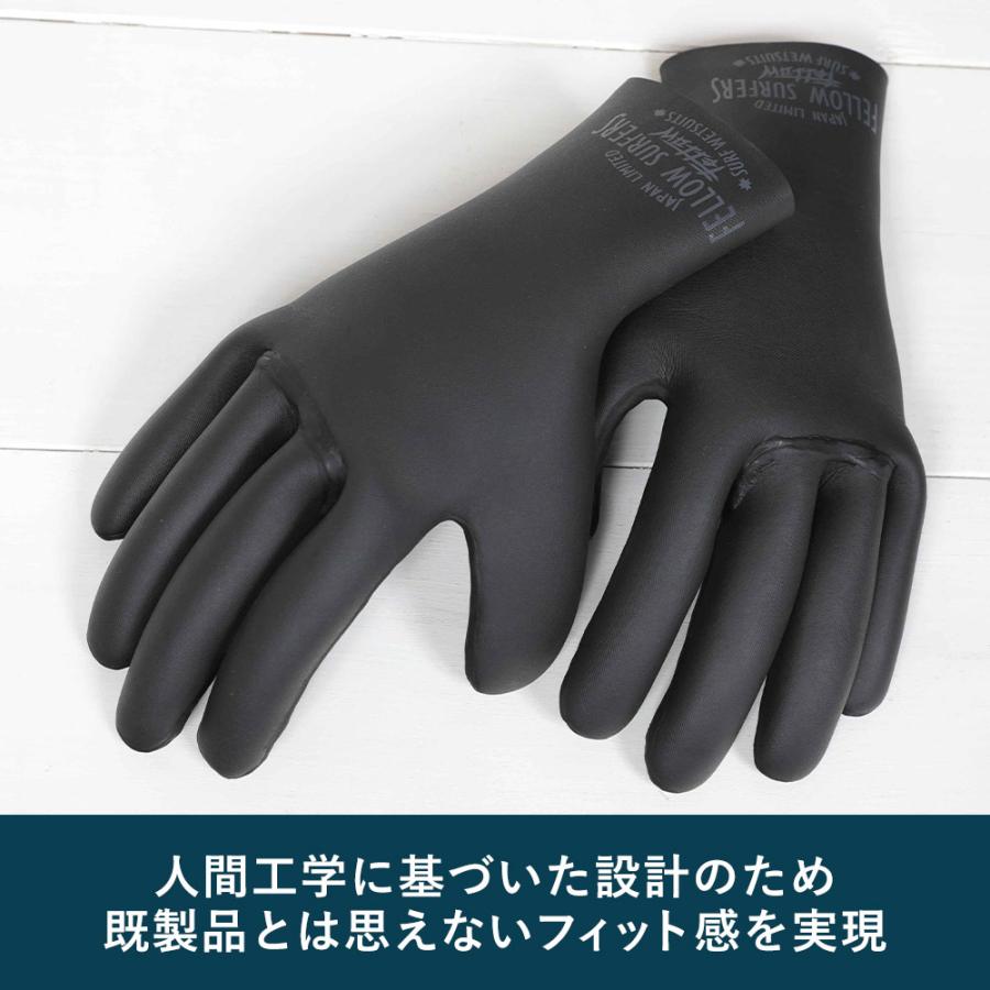 FELLOW サーフグローブ 保温 裏起毛 撥水 1mm ウェットスーツ