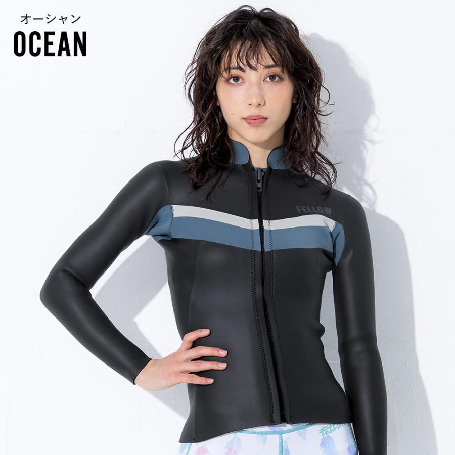 FELLOW ウェットスーツ タッパー フロントジップ 3mm スキン ラバー