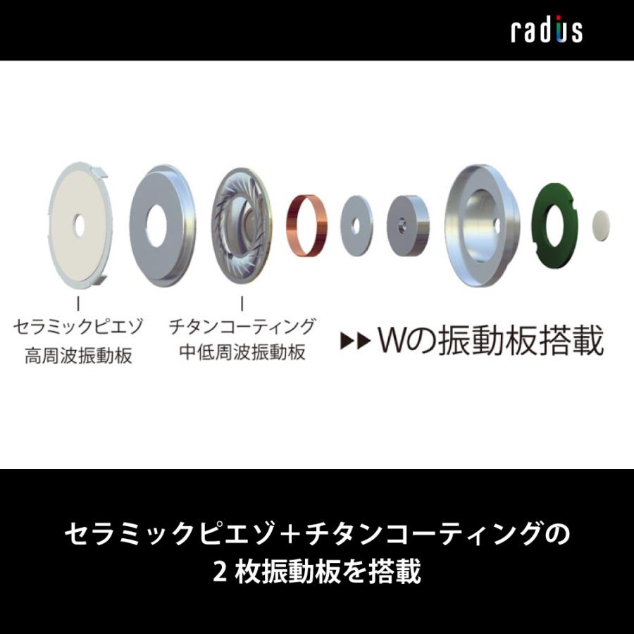 ラディウス radius HP-TWF00 イヤホン HP-TWF00K HP-TWF00R W n°0