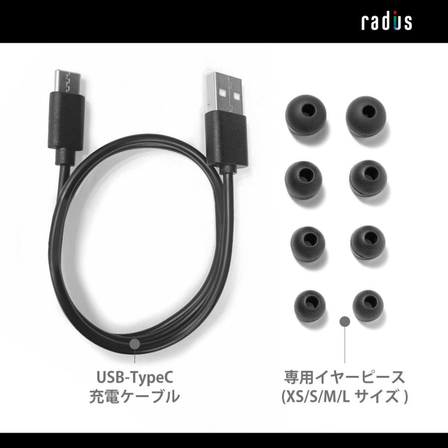 ラディウス radius HP-V500BT 完全ワイヤレスイヤホン 無線 Bluetooth 通話 iPhone 重低音 ワイヤレス ギフト｜radius｜12
