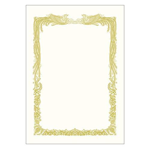 ササガワ 金箔賞状用紙 OA対応 横書き用 白 A4 5枚 10-3061 : Raffine