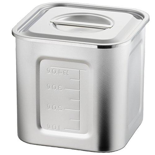 AG 21-0 目盛付 角型キッチンポット　4個 赤川器物製作所 AG 21-0 目盛付 角型キッチンポット 13.5cm (手無