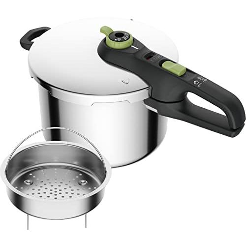 T-fal 片手式圧力鍋 ステンレス製 6Ｌ ティファール 圧力鍋 6.2L IH対応 4~6人用 片手鍋 セキュア トレンディ