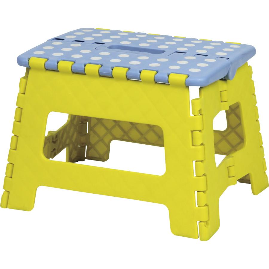 AZUMAYA クラスタースツール 折りたたみ式踏み台 Mサイズ イエロー色