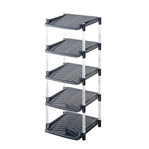 平和工業(Heiwa Kougyou) シューズラック クリスタル 5段 グレイ