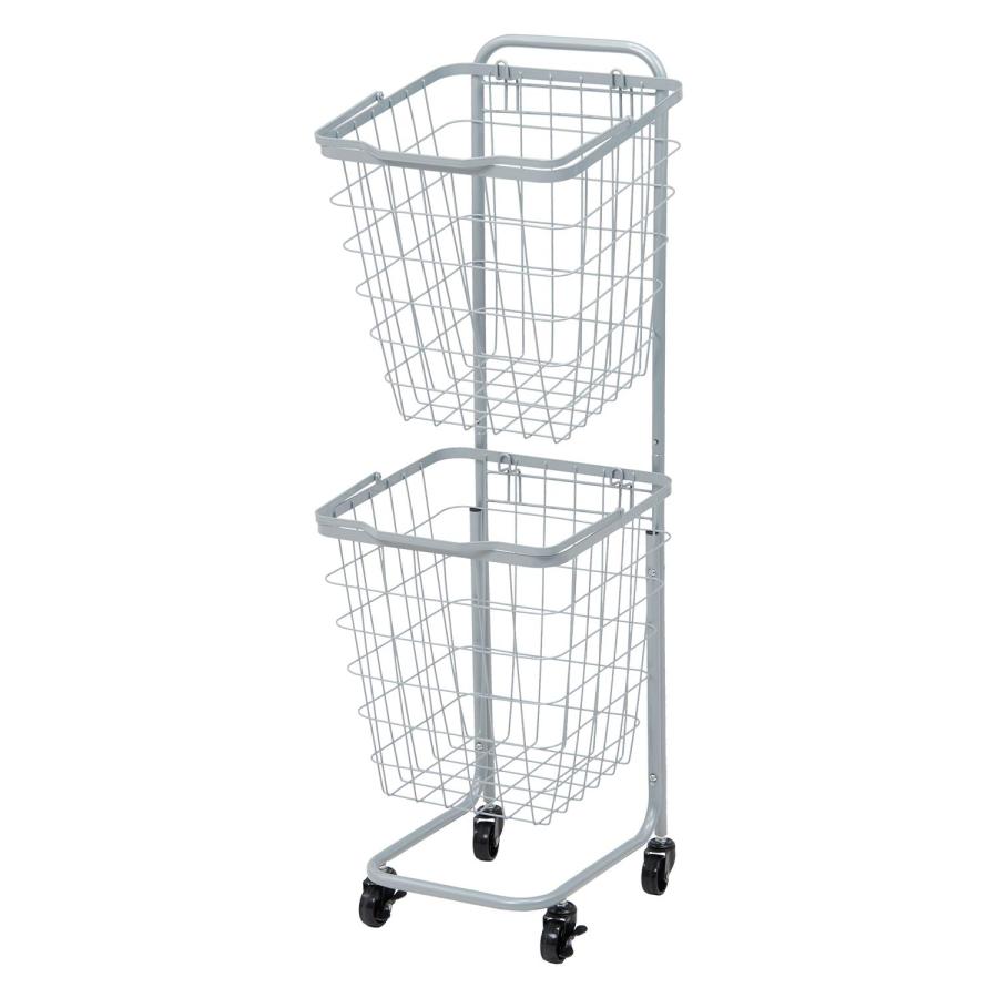 【新着商品】萩原 ランドリーラック バスケット 脱衣 洗濯物 かご 2段  大容 萩原(Hagihara) ランドリーラック バスケット 脱衣 洗濯物 かご 2段
