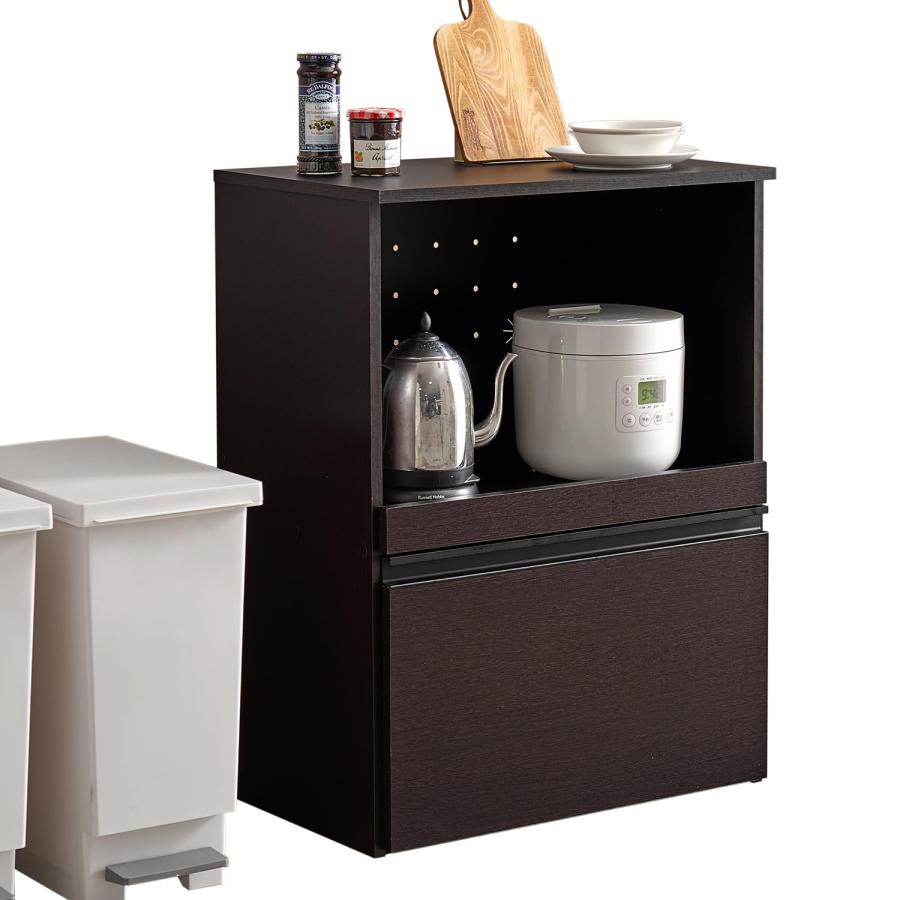 キッチンラック レンジ台 幅60 2口コンセント付き　レンジラック ブラック Amazon.co.jp: 【2口コンセント付き】キッチンラック レンジ台