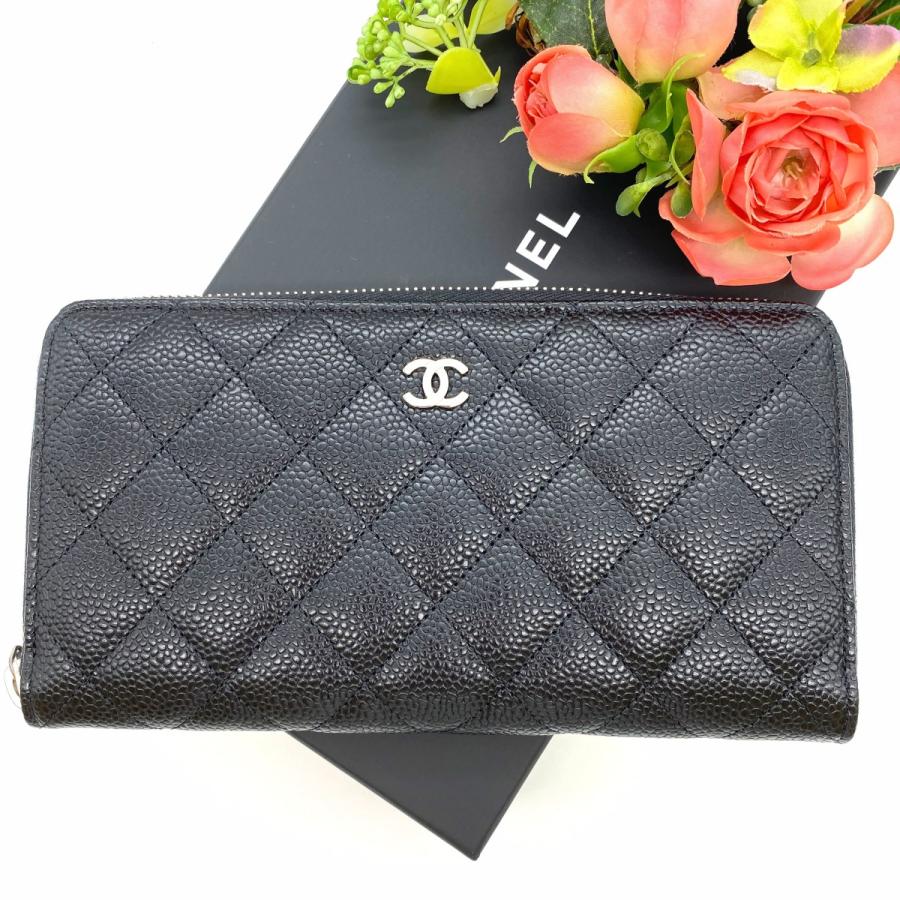 シャネル キャビアスキン ラウンドジップ長財布 CHANEL（シャネル） 【CHANEL】シャネル キャビアスキン ラウンド