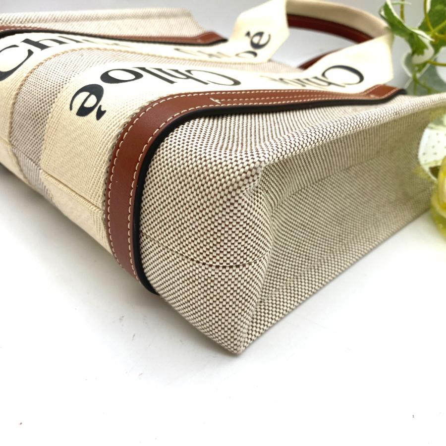 Chloe クロエ ポーチ - ベージュ系x茶系x黒 【古着】【中古】（Chloe  