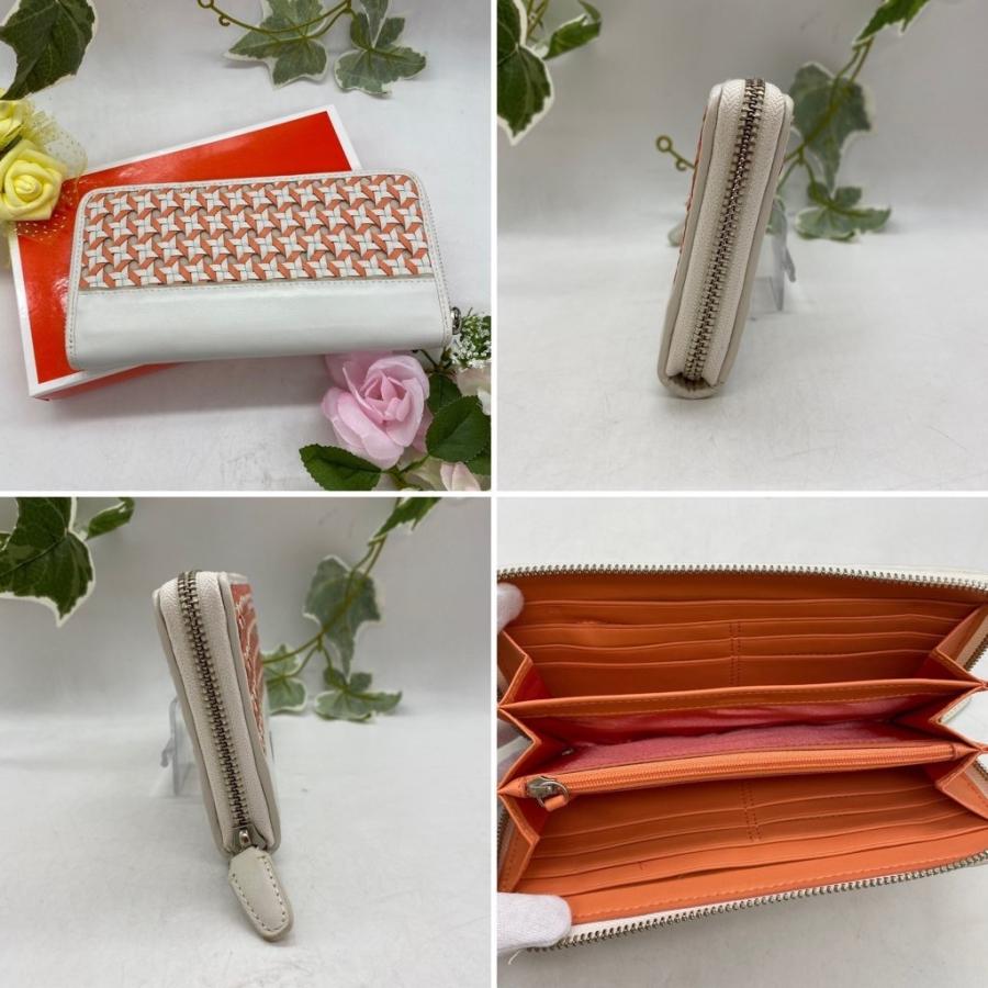 COACH（コーチ） 【COACH】コーチ レザー編み込み長財布 ホワイト