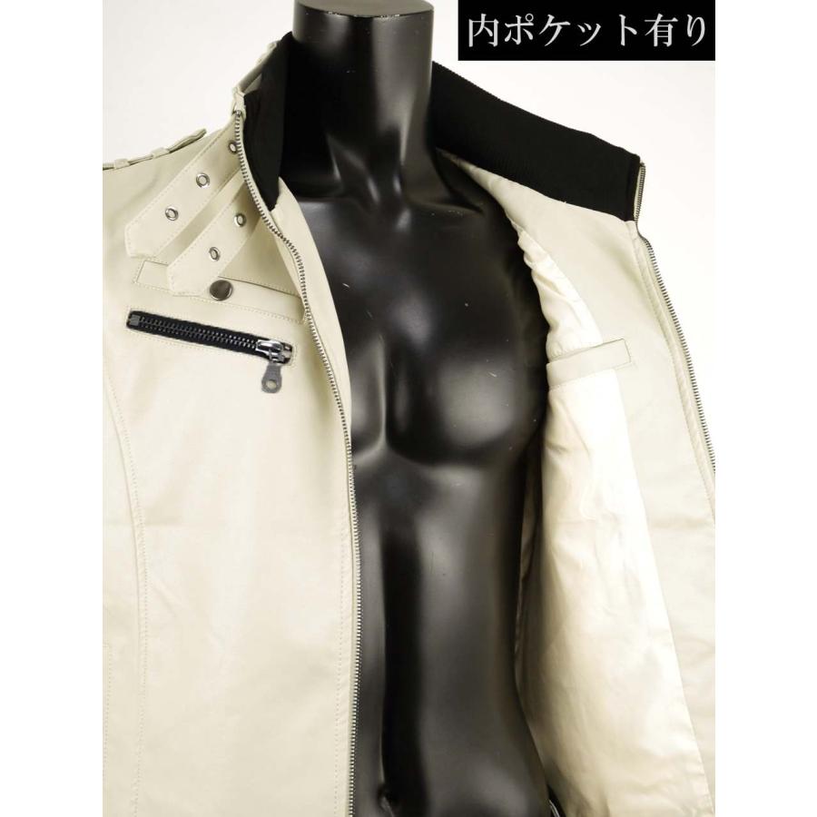 レザージャケット メンズ 革ジャン ライダースジャケット ブルゾン 合成皮革 フェイクレザー 916500Aの画像