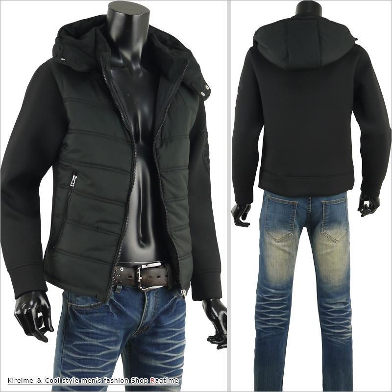 ブルゾン 中綿 メンズ ボンディング ジャケット ストレッチ ウェットスーツ素材 切替え B B 01 Ragtime 通販 Yahoo ショッピング