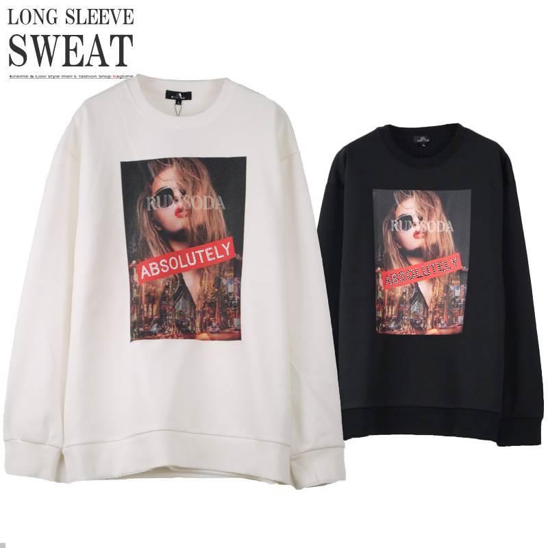 トレーナー メンズ ガールプリント ロングtシャツ 厚手 ラインストーン おしゃれ トップス B0909 06 B0909 06 Ragtime 通販 Yahoo ショッピング