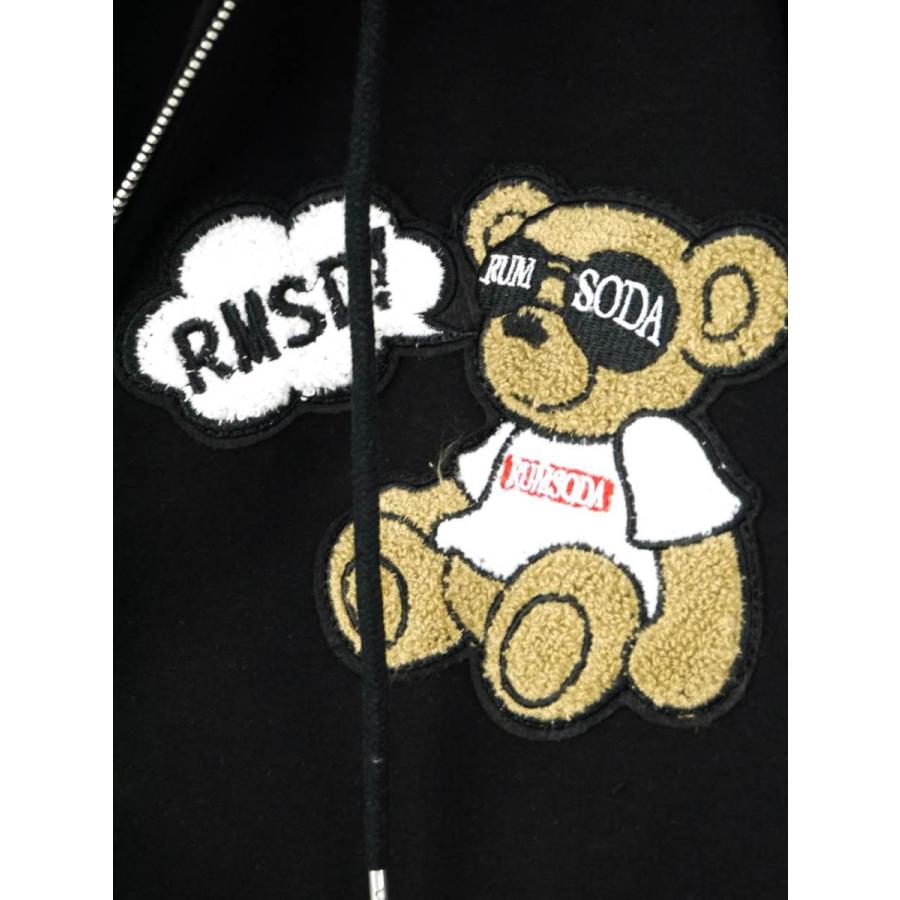 パーカー メンズ ジップパーカー RUMSODA クマのぬいぐるみ 可愛い